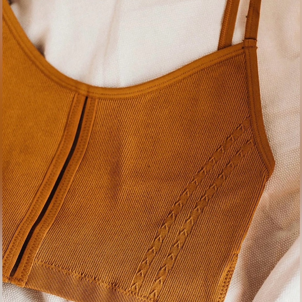 Layered Lace Mustard Yellow Bralette